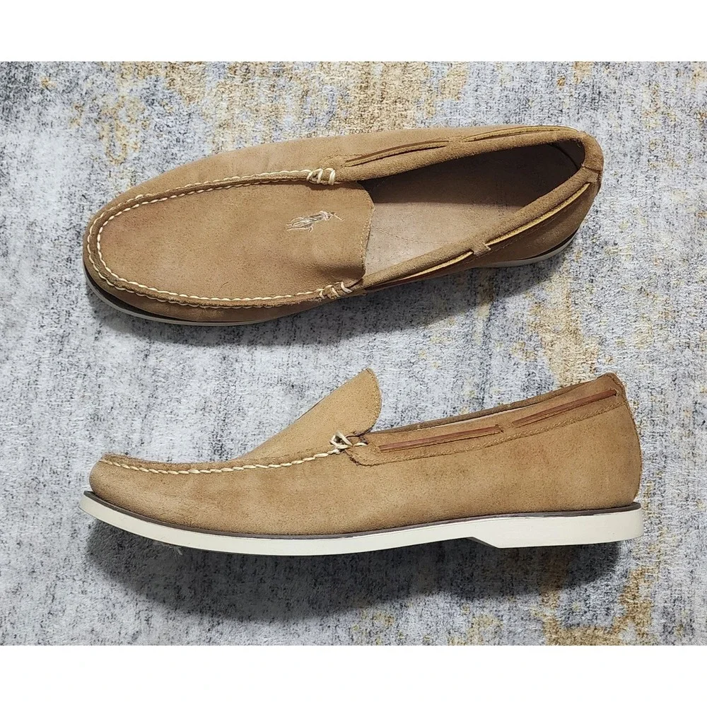 Polo Ralph Lauren Men's Blackley Tan Suede  Loafers Size 13 D